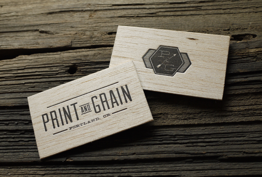 letterpress wood and cotton paper business card