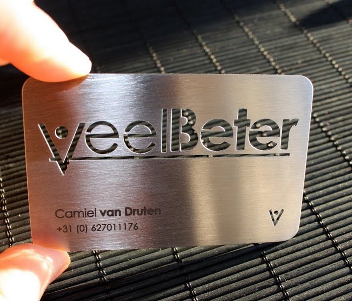 Metal steel business card